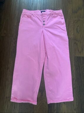 Charter Club Pink Button-Fly crop Jeans